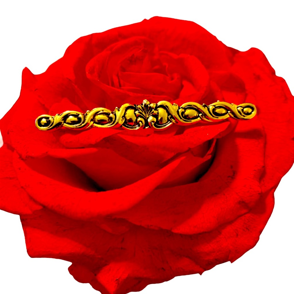 Vintage Brooch SARAH COVENTRY  Costume Jewelry Gold Victorian Revival Bar Pin